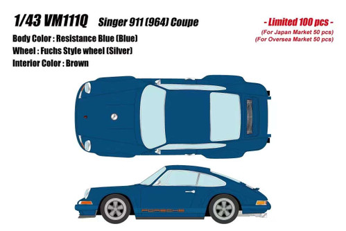1/43 Make Up Porsche Singer 911 (964) Coupe (Resistance Blue with