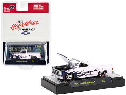 CHASE! M2 1980 シボレー C10 BLUE FLAMES CHASE CAR 1/64 M2 Machines 1979 Chevrolet Silverado Pickup
