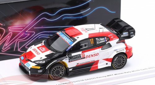 1/43 Spark TOYOTA GR Yaris Rally1 HYBRID No.17 TOYOTA GAZOO Racing WRT  Winner Rally Monte Carlo 2023 S. Ogier - V. Landais Car Model