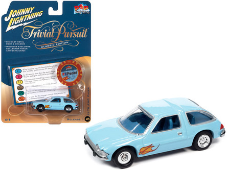1976 AMC Pacer Light Blue with Flames with Poker Chip and