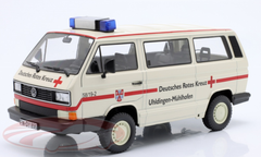 1/18 KK-Scale 1987 Volkswagen VW T3 Bus Syncro German Red Cross Car Model