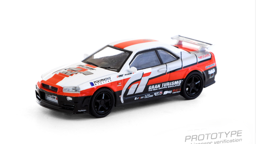 1/64 Tarmac Works Nissan Skyline GT-R (R34) Z-tune White/Red