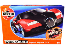 Skill 1 Model Kit Bugatti Veyron Red / Black Snap Together Model by Airfix Quickbuild