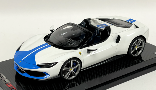 1/18 MR Collection Ferrari 296 GTS (White & Blue) Assetto Fiorano Resin Car  Model with Carbon Fiber Base Limited 99 Pieces