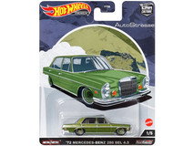 1972 Mercedes-Benz 280 SEL 4.5 Green Metallic "Auto Strasse" Series Diecast Model Car by Hot Wheels