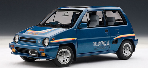 1/18 ホンダ シティ ターボII AUTOart 1/18 AUTOart Honda City Turbo II (Blue with Stripes) Diecast