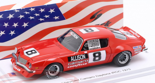 1/43 シボレー CAMARO 1975年 Michigan IROC 優勝 1/43 Spark 1974-1975 Chevrolet Camaro #8 4th IROC Daytona Bobby