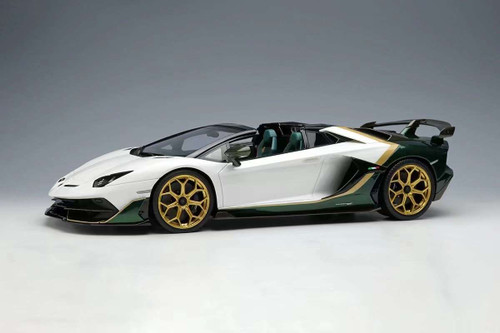 1/18 Makeup Lamborghini Aventador SVJ Roadster (White & Green Ad