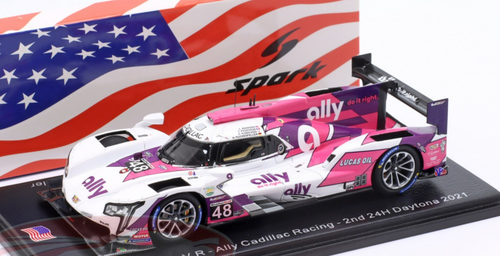 1/43 Spark 2021 Cadillac DPi-V.R #48 2nd 24h Daytona Ally Cadillac Racing  Jimmie Johnson, Kamui Kobayashi, Simon Pagenaud, Mike Rockenfeller Car Model