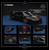 1/18 Ares Model Ferrari 488 GTB LBWK (Black) Resin Car Model Limited 50 Pieces