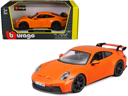 1/24 BBurago 2021 Porsche 911 (992) GT3 (Lava Orange) Diecast Car