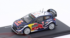 1/43 Altaya 2018 Ford Fiesta WRC #1 Winner Rallye Monte Carlo M-Sport Ford WRT Sébastien Ogier, Julien Ingrassia Car Model