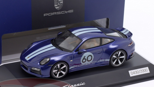 1/43 Dealer Edition 2022 Porsche 911 (992) Sport Classic (Gentian Blue ...