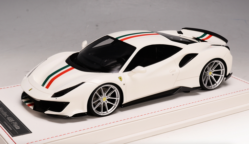 1/18 Ivy Novitec Ferrari 488 Pista (White Luminous Blue) Resin Car 