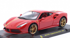 1/24 BBurago Ferrari 488 GTB inspired by 312 P1 Year (1972) Red Diecast Car Model