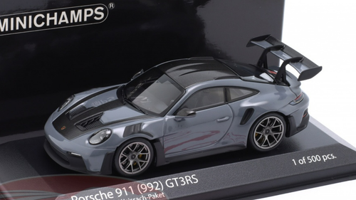 1/43 Minichamps 2023 Porsche 911 (992) GT3 RS Weissach Package (Arctic  Grey) Car Model