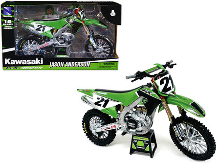 フィギュア Kawasaki KX450SR Dirt Bike Motorcycle #21 Jason Anderson Green and