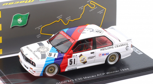 1/43 Spark 1988 BMW M3 E30 Macau ACP Winner Henry Lee Jr. Car
