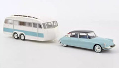 1/18 Norev 1959 Citroen DS 19 DS19 with with Caravan Henon (Blue & White) Diecast Car Model