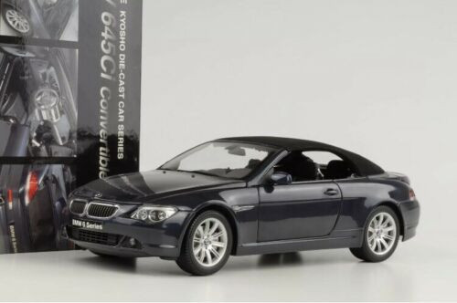 1/18 Kyosho BMW 6 Series Cabriolet 2nd Generation (E63/E64; 2003–2010)  645ci 640i 645i 650i (Blue) Diecast Car Model