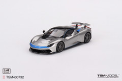 1/43 TSM Automobili Pininfarina Battista Geneva World Premiere 2019 Edition Grigio Luserna Matt and Iconica Blu Matt Front Nose Resin Car Model