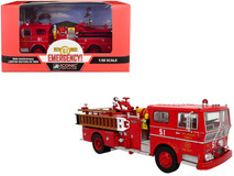 1973 Ward LaFrance Ambassador Fire Engine "Los Angeles County Fire Department" LA County FD (LACFD) "Emergency! 50th Anniversary" (1972-2022) Limited Edition to 3000 pieces Worldwide 1/50 Diecast Model by Iconic Replicas