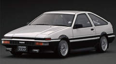 1/18 Ignition Model Toyota Sprinter Trueno 3Dr GT Apex (AE86) White/Black *Genuine wheels (Limited 80 Pieces)