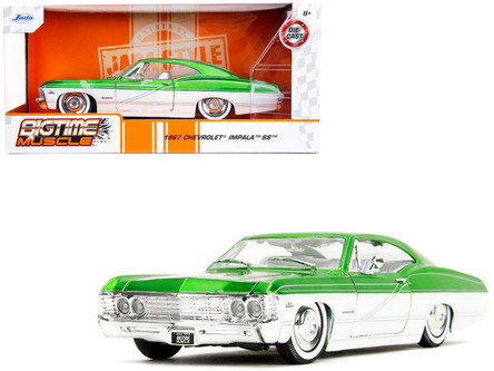 1967 Chevrolet Impala SS Green Metallic and White with White