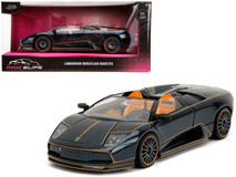 Lamborghini Murcielago Roadster Black Metallic with Orange Interior "Pink Slips" Series 1/24 Diecast Model Car by Jada