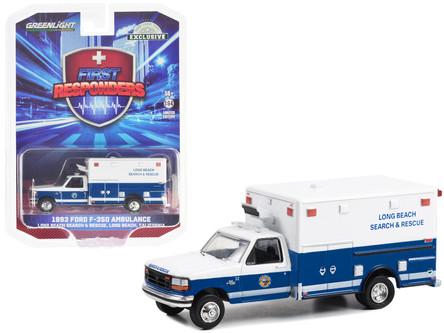新品 増田屋 ブリキ救急車 FORD AMBULANCE ミニカー 4341 1993 Ford F-350 Ambulance (Long Beach Search & Rescue) Long Beach