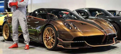 1/18 HH Model Pagani Huayra R (Gold Carbon) Resin Car Model Limited 30 Pieces