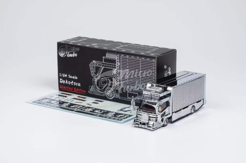 1/64 Micro Turbo Dekotora Wing Custom Boxed Truck (Chrome Silver