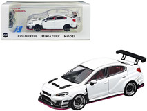 Subaru VAB WRX STI with S4 Wide Body Kit RHD (Right Hand Drive) White with Extra Wheels 1/64 Diecast Model Car by CM Models