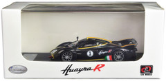 Pagani Huayra R #1 Carbon Black with Gold Accents 1/64 Diecast Model Car by LCD Models