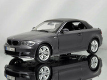 1/18 Kyosho BMW 1 Series 120i 125i Cabriolet Convertible 1st Generation (E81/E82/E87/E88; 2004–2011) (Grey) Diecast Car Model