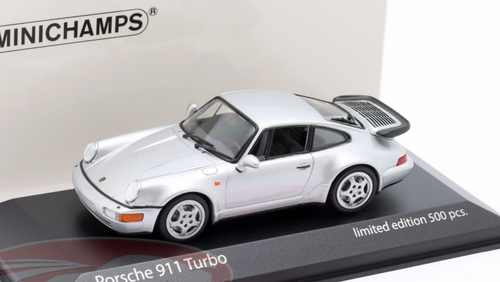 1/43 Minichamps 1990 Porsche 911 (964) Turbo (Silver) Car Model