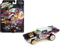 1967 Cadillac Eldorado Zinger Purple and White with Graphics "Rat Fink Big Daddy Caddy" "Street Freaks" Series Limited Edition to 2496 pieces Worldwide 1/64 Diecast Model Car by Johnny Lightning