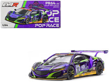 Honda NSX GT3 RHD (Right Hand Drive) #202 "EVA RT Test Type-01" Purple with Graphics 1/64 Diecast Model Car by Pop Race