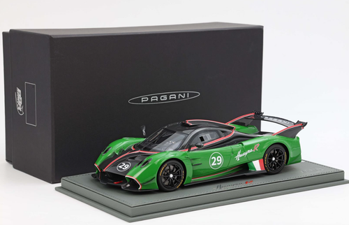 むー 1/18 BBR Pagani Huayra R (Shiny Black & Grass Green Carbon