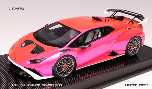 1/18 Ivy Lamborghini Huracan STO (Flash Pink with Silver Wheels