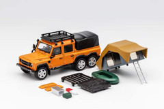 1/64 GCD Land Rover Defender 6x6 (Orange) Diecast Car Model with Camping Accessories