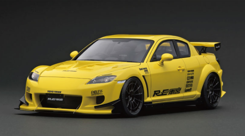 1/18 Ignition Model Mazda RX-8 (SE3P) RE Amemiya Yellow - LIVECARMODEL.com