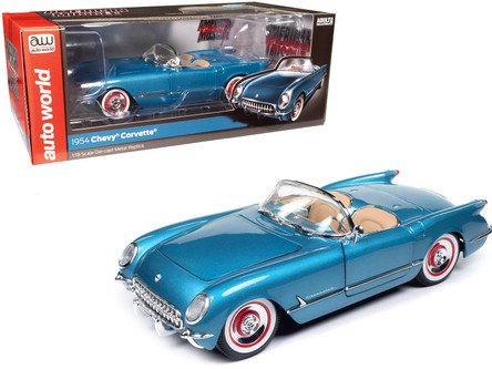 1/18 Auto World 1954 Chevrolet Corvette Convertible Pennant Blue