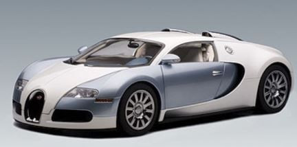 1/12 AUTOart Bugatti Veyron 16.4 (Pearl / Ice Blue) Diecast Car
