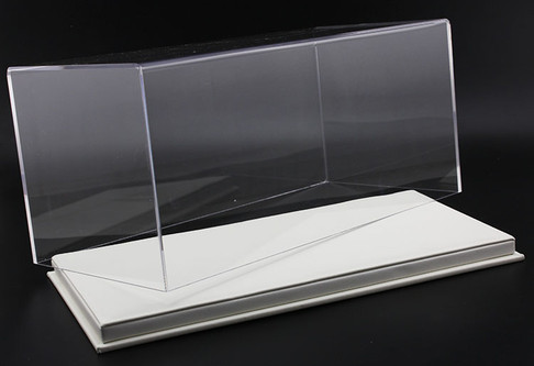 1/18 Acrylic White Leather Base Diecast Model Display Case
