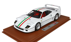 1/18 BBR & Kyosho Ferrari F40 (Metallic White) with Italian Flag Stripe Diecast Car Model Limited 78 Pieces