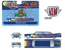 1/64 M2 Machines Auto-Stretch 1959 Cadillac 62 Stretch Custom Tiki Daddy (Blue Flames) Diecast Car Models