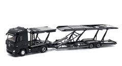 1/64 Unique Model & Tiny Mercedes-Benz Actros Double Level Transporter (Black) Diecast Car Model 