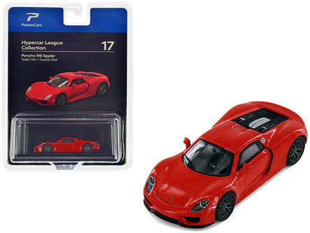 エフスピードV01 2本セット 1/64 PosterCars Porsche 918 Spyder (Guards Red) Diecast Car