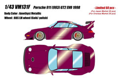 1/43 Make Up 1998 Porsche 911 (993) GT2 Evo (Amethyst Metallic Red) Car Model Limited 60 Pieces